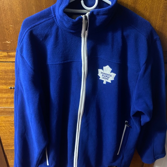 Vintage 90s Toronto Maple Leafs NHL Hockey Fleece Zip Sweater - Picture 1 of 5
